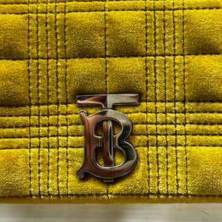 BURBERRY Lola Mini Yellow Velvet Quilted Crossbody Bag