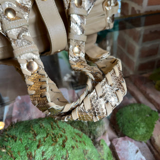 CHLOE Silverado Rose Metallic Python Skin Satchel