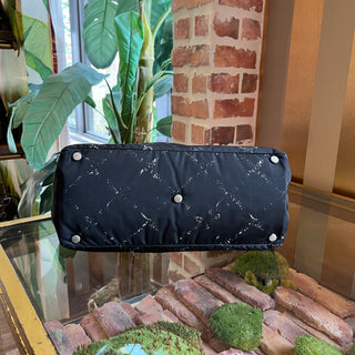 CHANEL Black Nylon Printed Quilt Tote