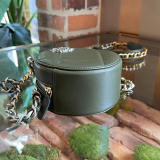 CHANEL 19 Round Green Quilted Lambskin Crossbody