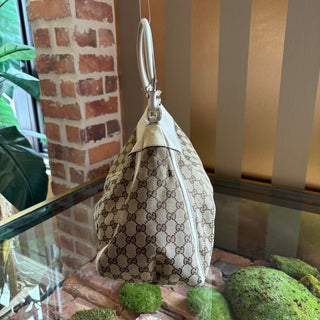 GUCCI White GG Canvas Medium Abbey Tote Bag