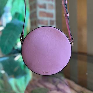 VERSACE La Medusa Pink Round Leather Crossbody Bag