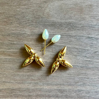 LOUIS VUITTON Louisette By Night Gold-Tone Metal Earrings