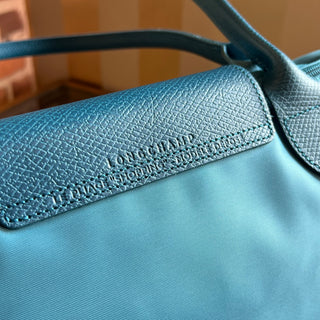 LONGCHAMP Le Pliage Large Blue Nylon Tote Bag Peacock