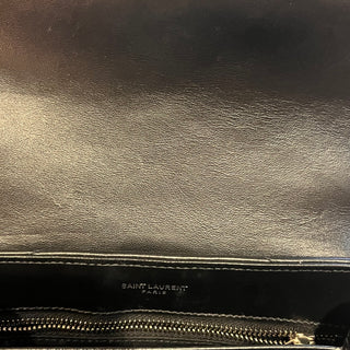 SAINT LAURENT Loulou Small Black Matelasse Calfskin Crossbody Bag