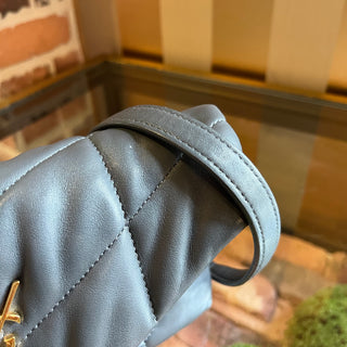 SAINT LAURENT Toy Gray Nappa Lambskin Puffer Shoulder Bag