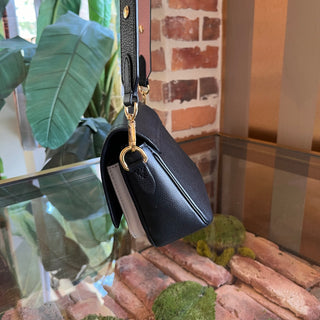 LOUIS VUITTON Lockme Black White Grained Calfskin Crossbody