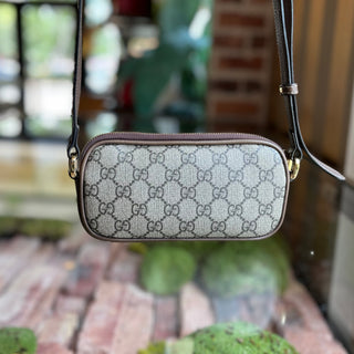 GUCCI Beige Brown Vintage Ophidia GG Canvas Crossbody