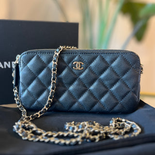 CHANEL Double Zip Clutch
