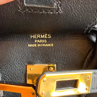 HERMES Birkin 25 Noir Swift Top Handle