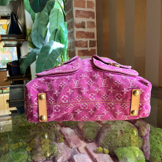 LOUIS VUITTON Baggy GM Pink Fuchsia Monogram Denim Shoulder Bag
