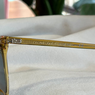 CELINE CL401381 Transparent Gold Square Acetate Sunglasses TS3486