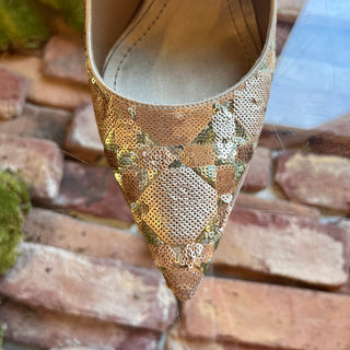 DIOR Metallic Gold Sequin Embellished Heels SZ 39.5 (US 9.5)