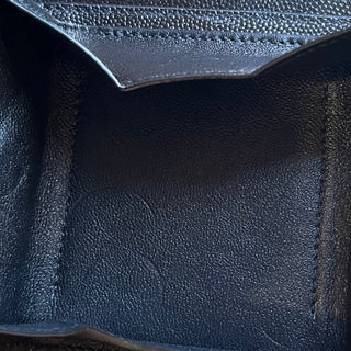 SAINT LAURENT Cassandre Matelassé Black Grain De Poudre Leather Wallet