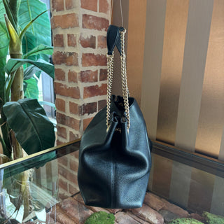 GUCCI Black Leather Soho Chain Tote