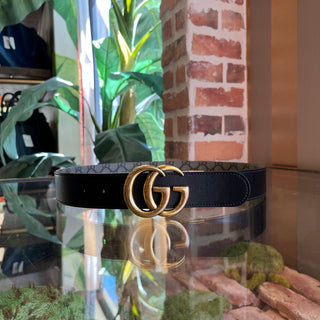 GUCCI Reversible Beige Ebony GG Supreme Canvas Belt SZ85/34(6US)
