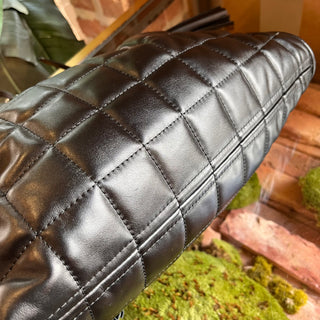 GUCCI Deco Medium Black Leather Quilted Tote