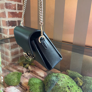 GUCCI Dollar Black Calfskin Interlocking G Crossbody Bag