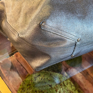 TIFFANY & CO Reversible Metallic Silver Suede Tote Bag