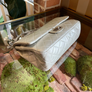 CHANEL Reissue 2.77 Metallic Silver Aged Calfskin Leather Shoulder Bag