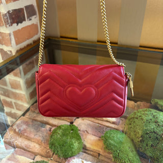 GUCCI GG Marmont Mini Red Crossbody