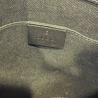 GUCCI Small Flat Messenger Black Grey GG Supreme Monogram Web Bag