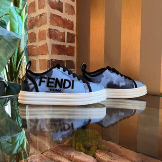 FENDI Blue Fabric Tye Dye Sneakers SZ 35 (US 5)