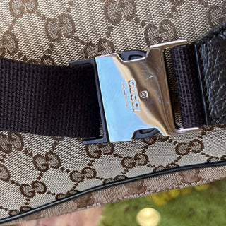 GUCCI Beige GG Monogram Canvas Belt Bag