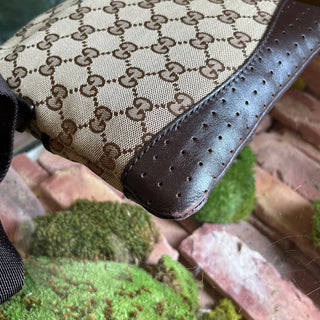 GUCCI Reins GG Monogram Canvas Brown Crossbody Bag