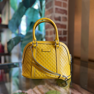 GUCCI Dome Mini Yellow Micro GG Microguccissima Top Handle
