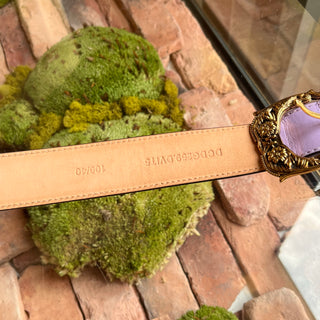 VERSACE Purple Medusa Head Baroque Buckle Belt SZ100/40(XL)