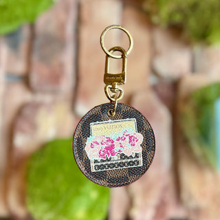 LOUIS VUITTON Monogram Canvas Illustre Posies Key Holder and Bag Charm