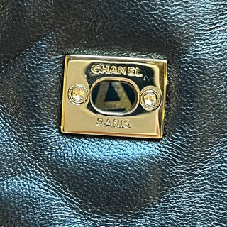 CHANEL CC Quilted Black Lambskin Slip On Mules SZ 37 (US 7)