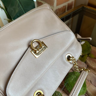 SALVATORE FERRAGAMO Aline Nude Pink Smooth Leather Shoulder Bag