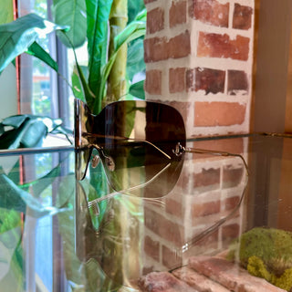 JIMMY CHOO Zelma Rimless Acetate Oversized Sunglasses