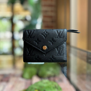 LOUIS VUITTON Victorine Compact Black Empreinte Leather Wallet