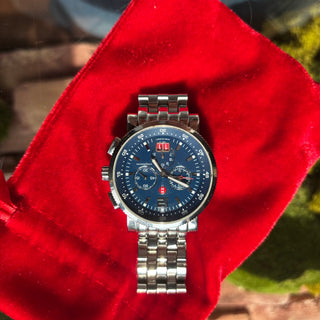 MICHELE Sport Sail Stainless Steel Blue Chronograph Watch