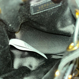 VERSACE Black Satin Small Bucket Bag