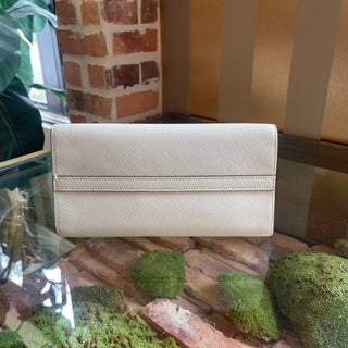 PRADA White Saffiano Cuir Leather Monochrome