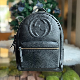 GUCCI Soho Chain Black Pebbled Calfskin Backpack