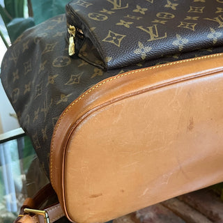 LOUIS VUITTON Montsouris GM Brown Monogram Canvas Drawstring Backpack