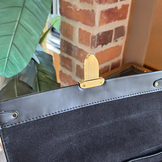 LOUIS VUITTON One Handle Flap MM Black Monogram Canvas Leather Bag