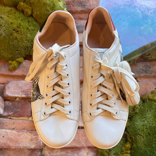 GUCCI Ace Mystic Cat White Leather Sneakers SZ 38 (US 8)