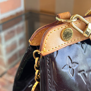 LOUIS VUITTON  Brea PM Amarante Monogram Vernis Satchel Bag