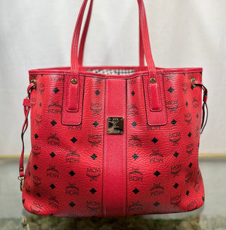 MCM Liz Reversible Medium Ruby Red Tote