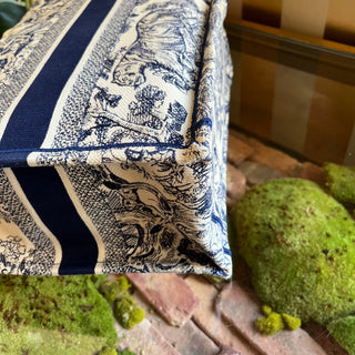 DIOR Medium Book Ecru and Blue Toile de Jouy Embroidered Tote