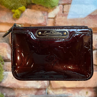 LOUIS VUITTON Amarante Vernis Burgundy Patent Leather Key Pouch