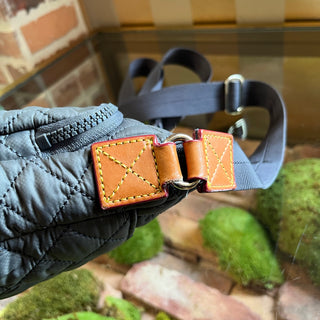 MZ WALLACE Metro Gray Quilted Nylon Crossbody