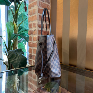 LOUIS VUITTON Neverfull MM Damier Ebene Brown Canvas Tote Bag