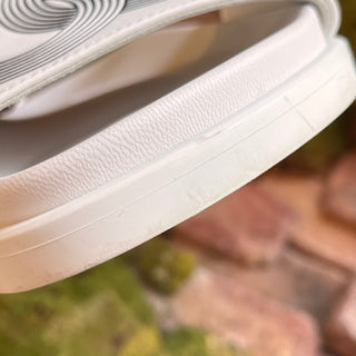 HERMES Biarritz White Leather Slides SZ 39 (US 9)